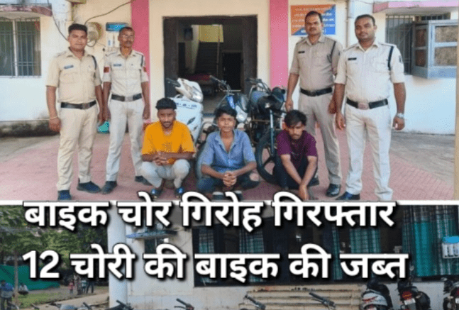 सूरजपुर पुलिस की सतर्कता से लाखों की चोरी की 12 मोटरसाइकिल बरामद, गिरोह के मुख्य सदस्य समेत चार आरोपी गिरफ्तार : Vigilance of Surajpur Police 2 image 145