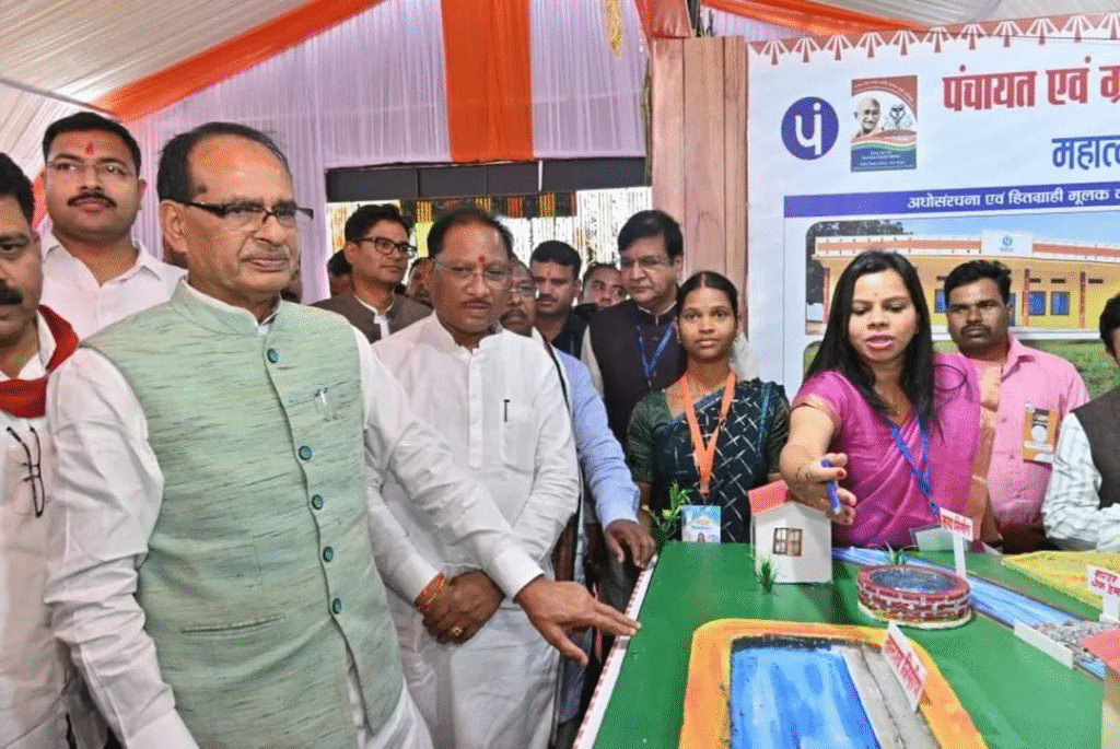 "‘मोर आवास, मोर अधिकार’ कार्यक्रम में केंद्रीय मंत्री शिवराज सिंह चौहान और सीएम विष्णु देव साय ने विभागीय प्रदर्शनी का किया अवलोकन, लाभार्थियों ने आभार स्वरूप तैलचित्र भेंट किया" : Beneficiaries Presented Oil Paintings Token of Gratitude 2 image 81