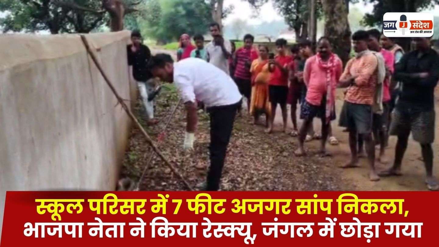 7 Feet Python Snake Found in School Premises