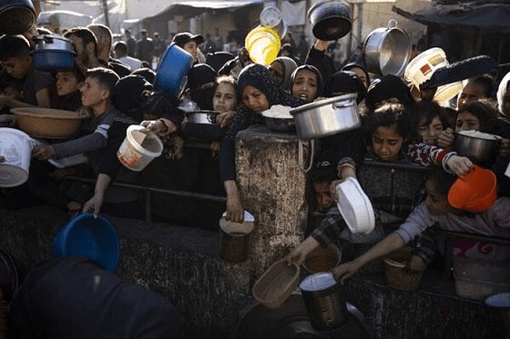 गाजा पट्टी में इजरायल-हमास युद्ध के कारण भुखमरी की गंभीर स्थिति,खाना देखते ही टूट पड़े लोग : Gaza Strip Serious Situation of Starvation 2 image 284