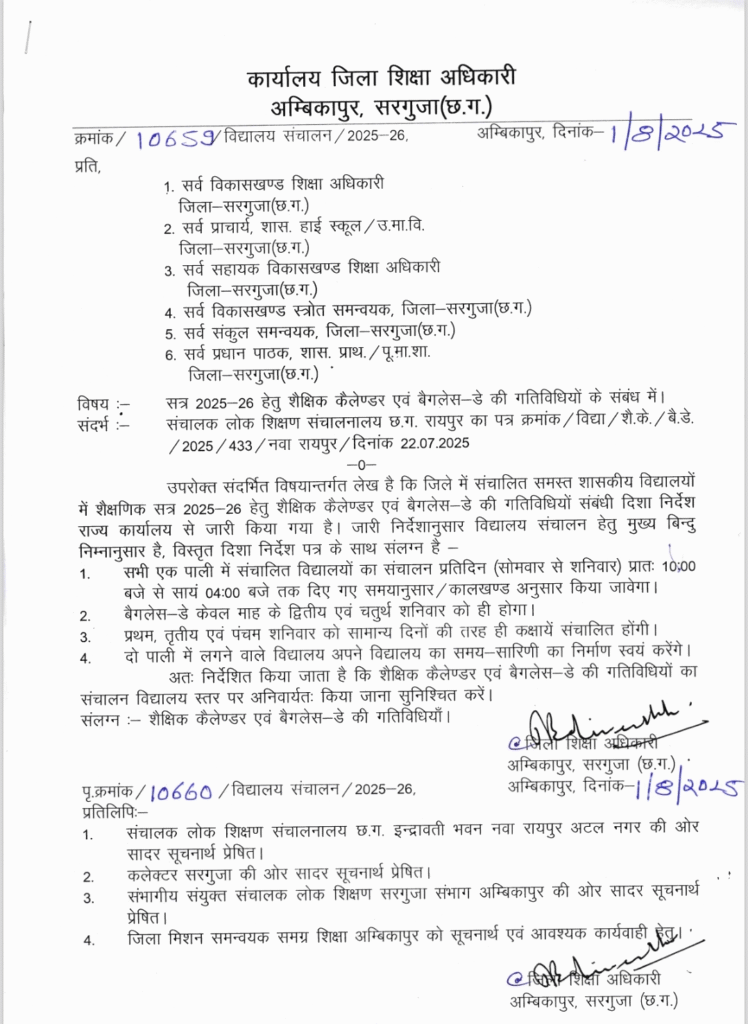 बदली समय सारणी के साथ पहले शनिवार को स्कूलों में कक्षाएं संचालित, आदेश जारी : Classes Conducted in Schools on the First Saturday Changed Timetable 1 image 16