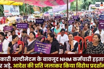 NHM Employees Protest by Burning the Copy of the Order