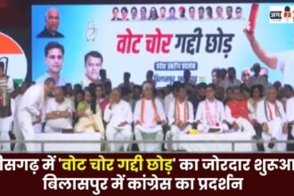 Vote Thieves Must Resign Congress holds protest in Bilaspur