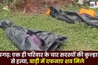 Raigarh Four members of the same family killed with an axe bodies found buried in the garden