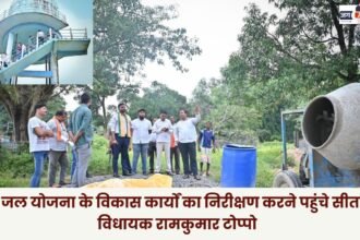 Sitapur MLA Ramkumar Toppo arrived to inspect the development work of the Tap Water Scheme