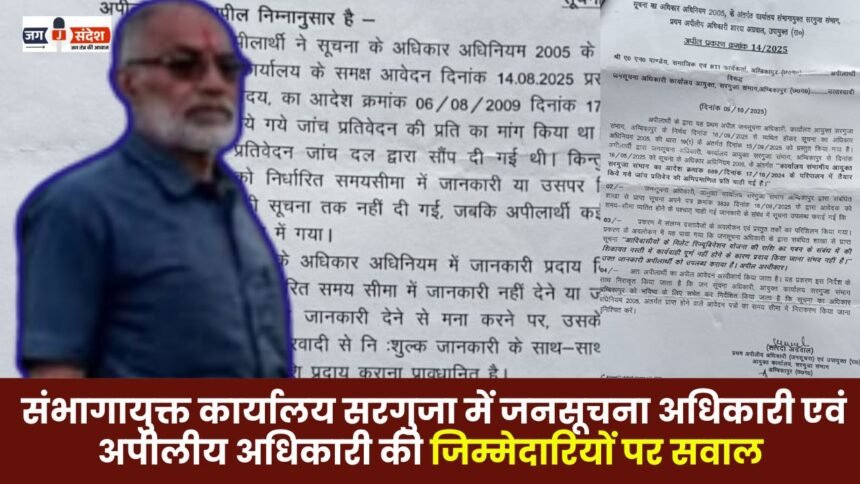 Mr. Pandey has alleged that the responsibilities of the Public Information Officer and the Appellate Officer in the Divisional Commissioner's Office Surguja