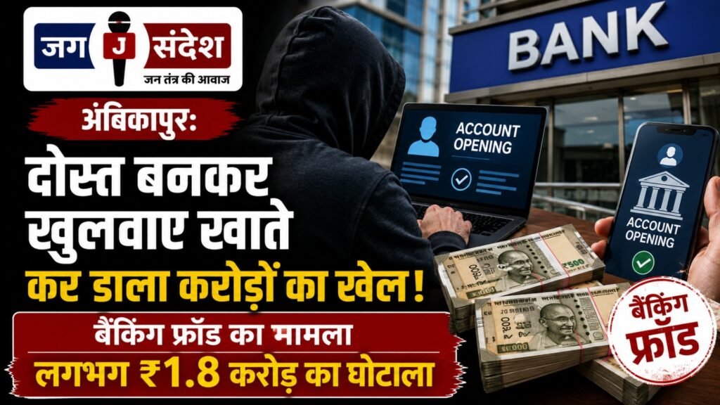 Ambikapur: Posing as a Friend to Facilitate Account Opening—Banking Fraud Worth Approximately ₹1.8 Crore