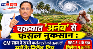 चक्रवात ‘अर्नब’ से फसल नुकसान: CM साय ने सभी कलेक्टरों को तत्काल सर्वे के निर्देश दिए, RBC 6-4 के तहत मिलेगा मुआवजा Crop damage due to cyclone 'Arnab'